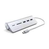 Satechi USB-C Aluminum USB Hub & Card Reader - Silver