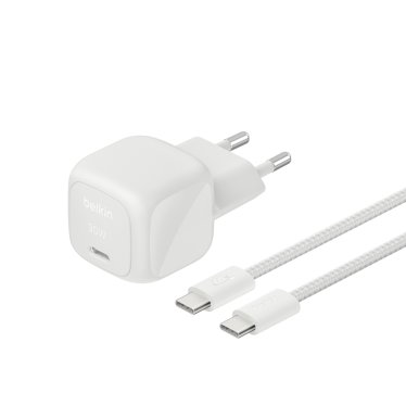 Belkin BoostCharge 30W USB-C PD Wall Charger + USB-C Cable - 2m - Silver