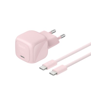 Belkin BoostCharge 30W USB-C PD Wall Charger + USB-C Cable - 2m - Blush