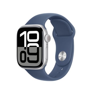 [Open Box] Apple Watch S10 Cellular - 42mm - Silver Aluminium - Denim Sport Band - S/M (130-180mm)
