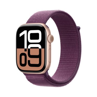 Apple Watch S10 - 46mm - Rose Gold Aluminium - Plum Sport Loop - (145-220mm)