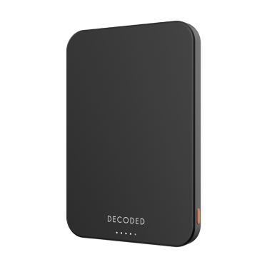 Decoded Ultra Slim Qi2 Powerbank - 5.000mAh - Black/Marigold