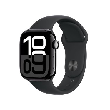 Apple Watch S10 - 42mm - Jet Black Aluminium - Black Sport Band - S/M (130-180mm)