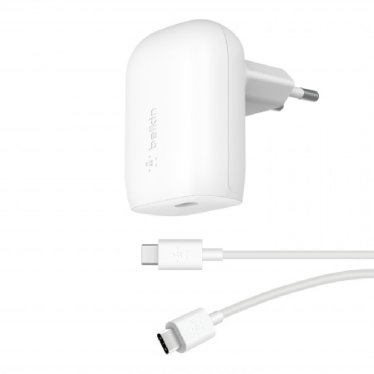 Belkin 30w USB-C PD PPS Wall Charger with 1m USB-C Cable - White