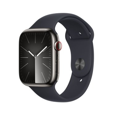 Apple Watch S9 + Cellular  - 45mm Steel - Graphite - Midnight - Sport Band - M/L (160-210mm)