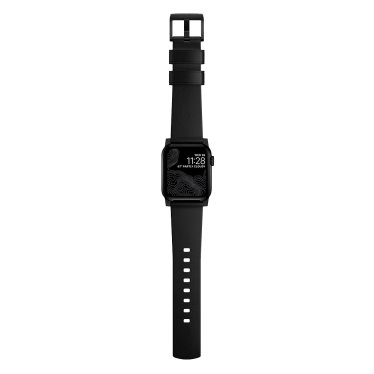 Nomad Modern Apple Watch bandje 42mm / 44mm - Zwart met zwarte gesp