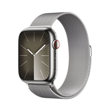 [Open Box] Apple Watch S9 + Cellular  - 45mm Steel - Silver - Silver - Milanese Loop -  (150-200mm)