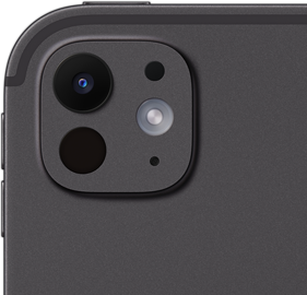 Close-up van de 12-MP groothoekcamera aan de achterkant van iPad Pro