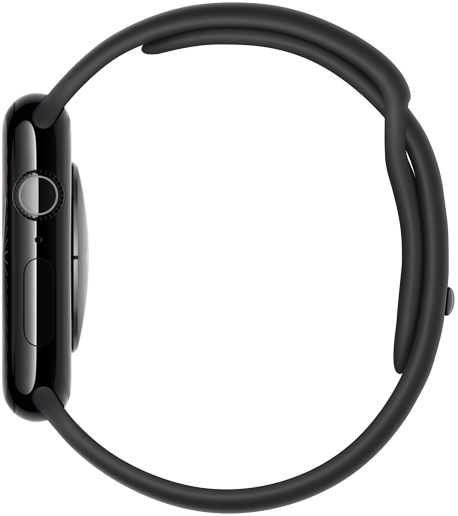 Zijaanzicht van de rechterkant van Apple Watch Series 10 om het dunne design goed tot zijn recht te laten komen.